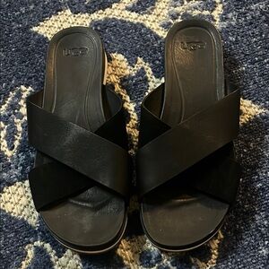 UGG Women's Black Cross-Strap Sandals size 8